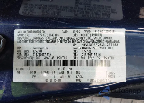 2016 Ford Focus Se z USA, uszkodzony, nr VIN 1FADP3F25GL237153